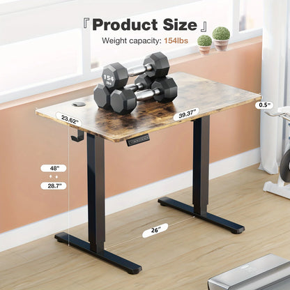40 x 24 Inch Electric Sit Stand Computer Desk w/ Adjustable Height