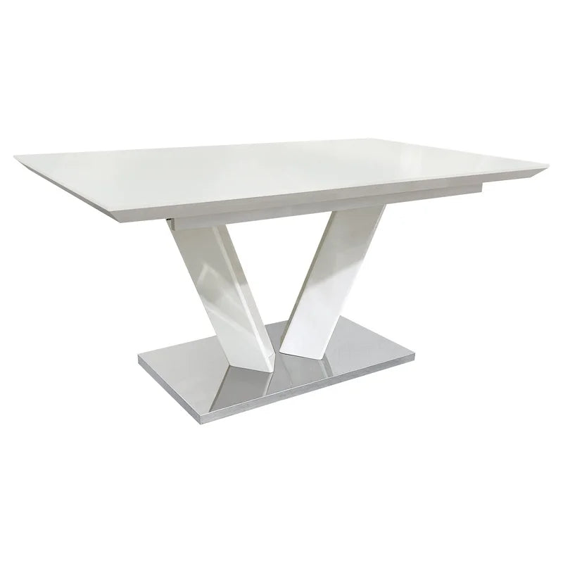White High Gloss 7-Piece Dining Set with Extendable Table