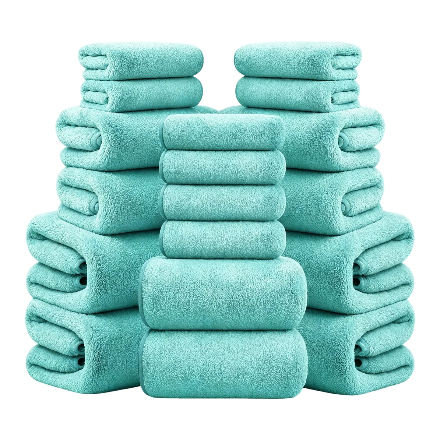 18-Piece Coral Fleece Bath Towel Set, Ultra Soft & Quick-Dry