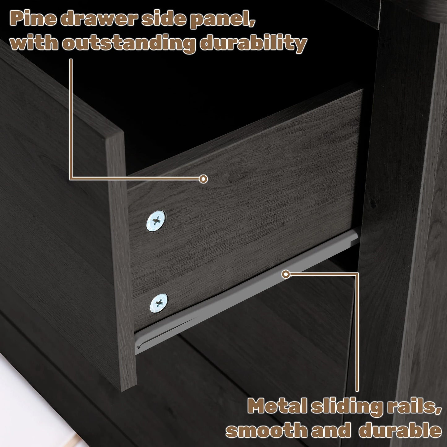 59" Wide Chest of Drawers with 6 Wood Drawers for Storage