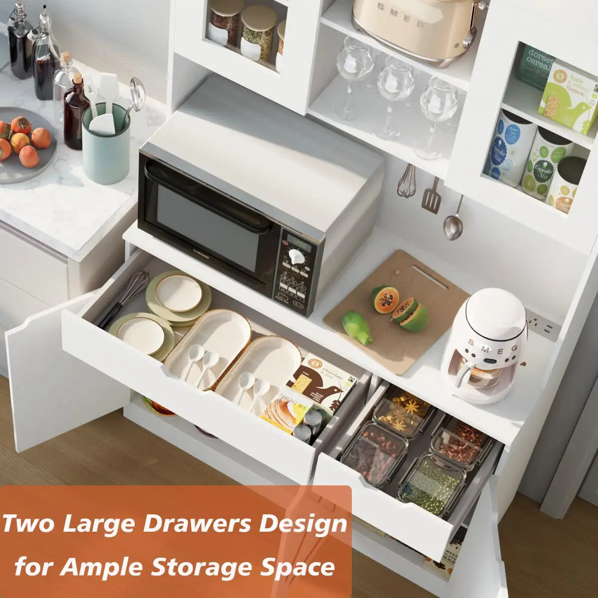 71" Tall Hutch with Charging Station & Adjustable