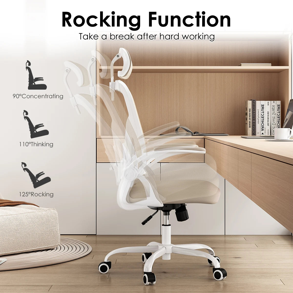 Ergonomic Home Office Desk Chair with Headrest & High Back