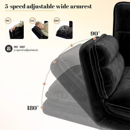 Cross Legged Office Chair with 5-Position Flip-Up Armrest