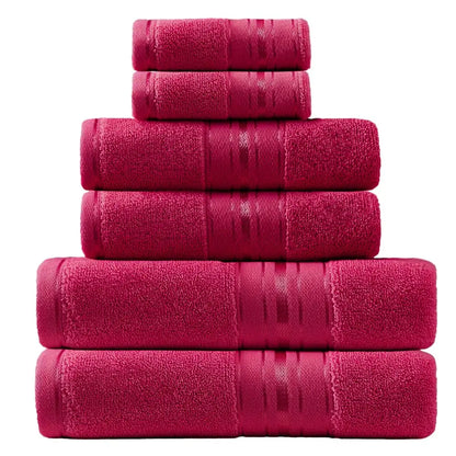 6 Piece Luxury Turkish Bathroom Towel set, 100% Cotton