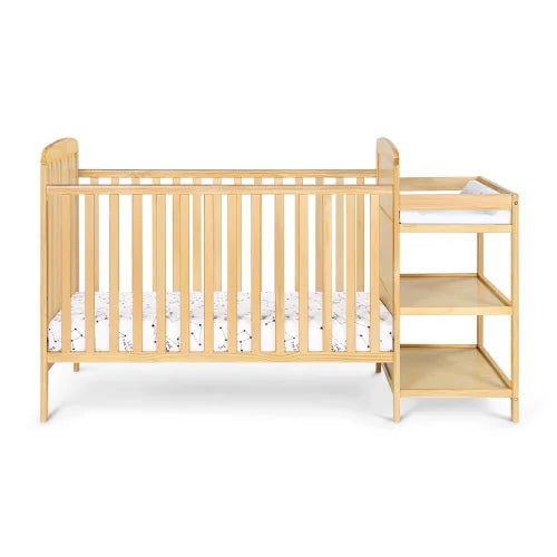 2-in-1 Convertible Crib with Attached Changing Table